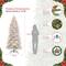 7.5ft Pre-Lit White Slim Fraser Fir Flocked Artificial Christmas Tree, Multicolor Lights